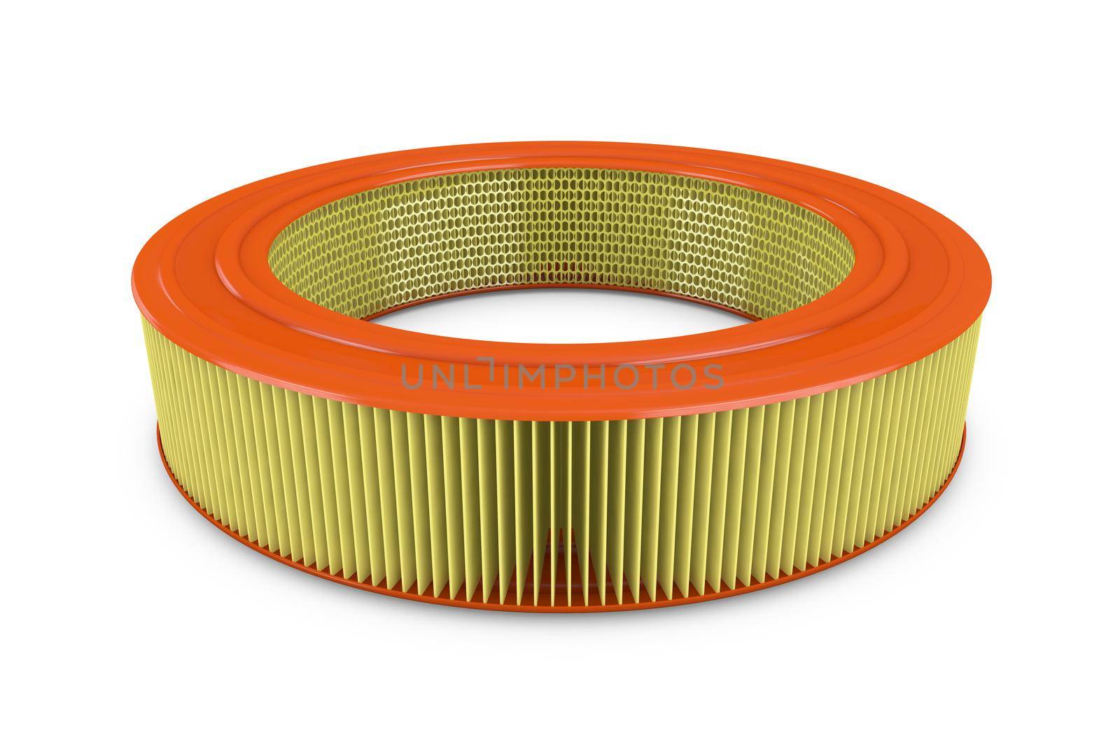 Air filter for a car on a white background