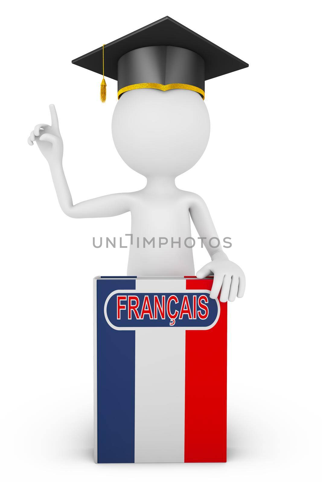 book with the flag of France and the man in the hat Masters