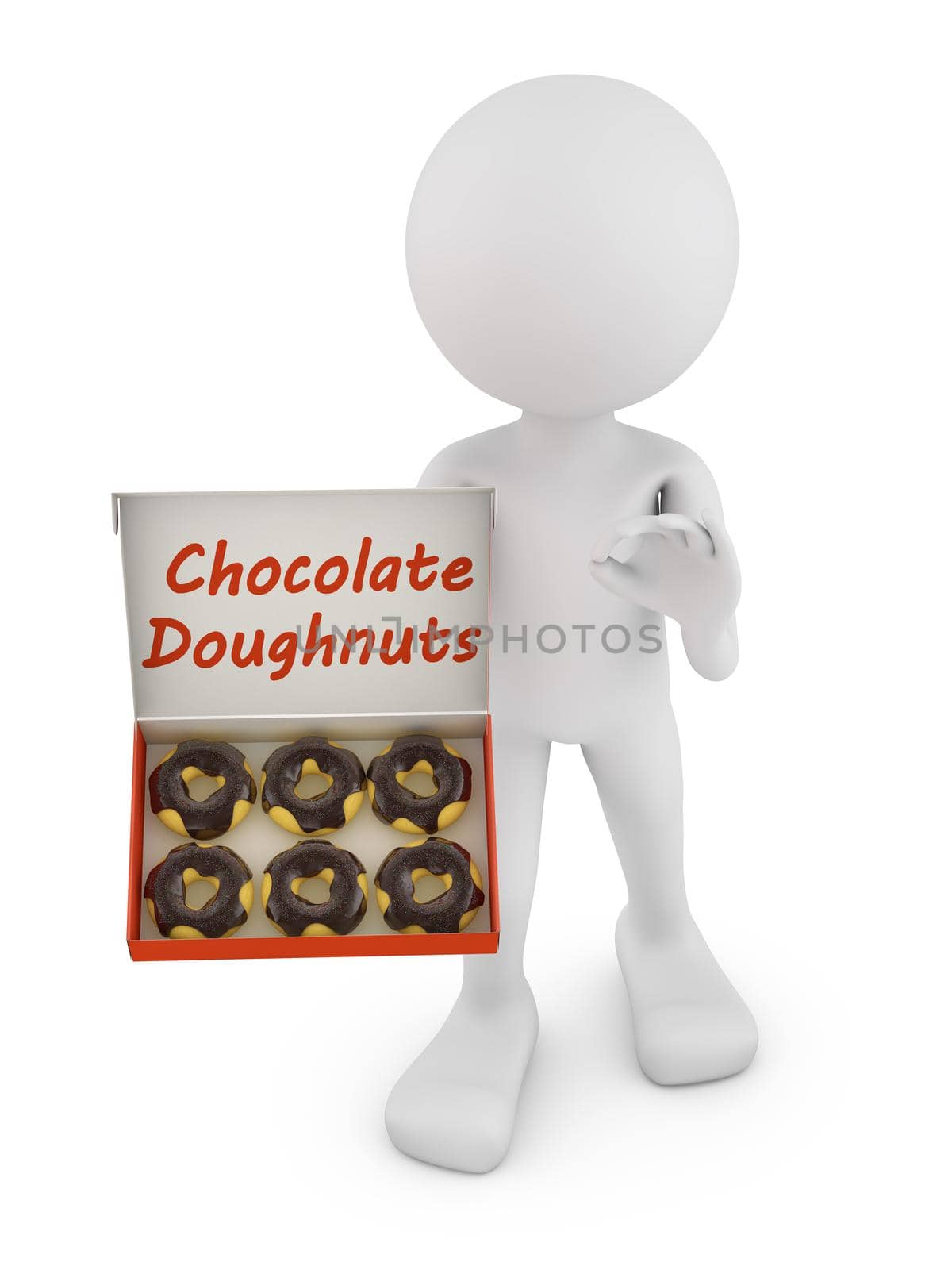 man holding an open box of chocolate donuts