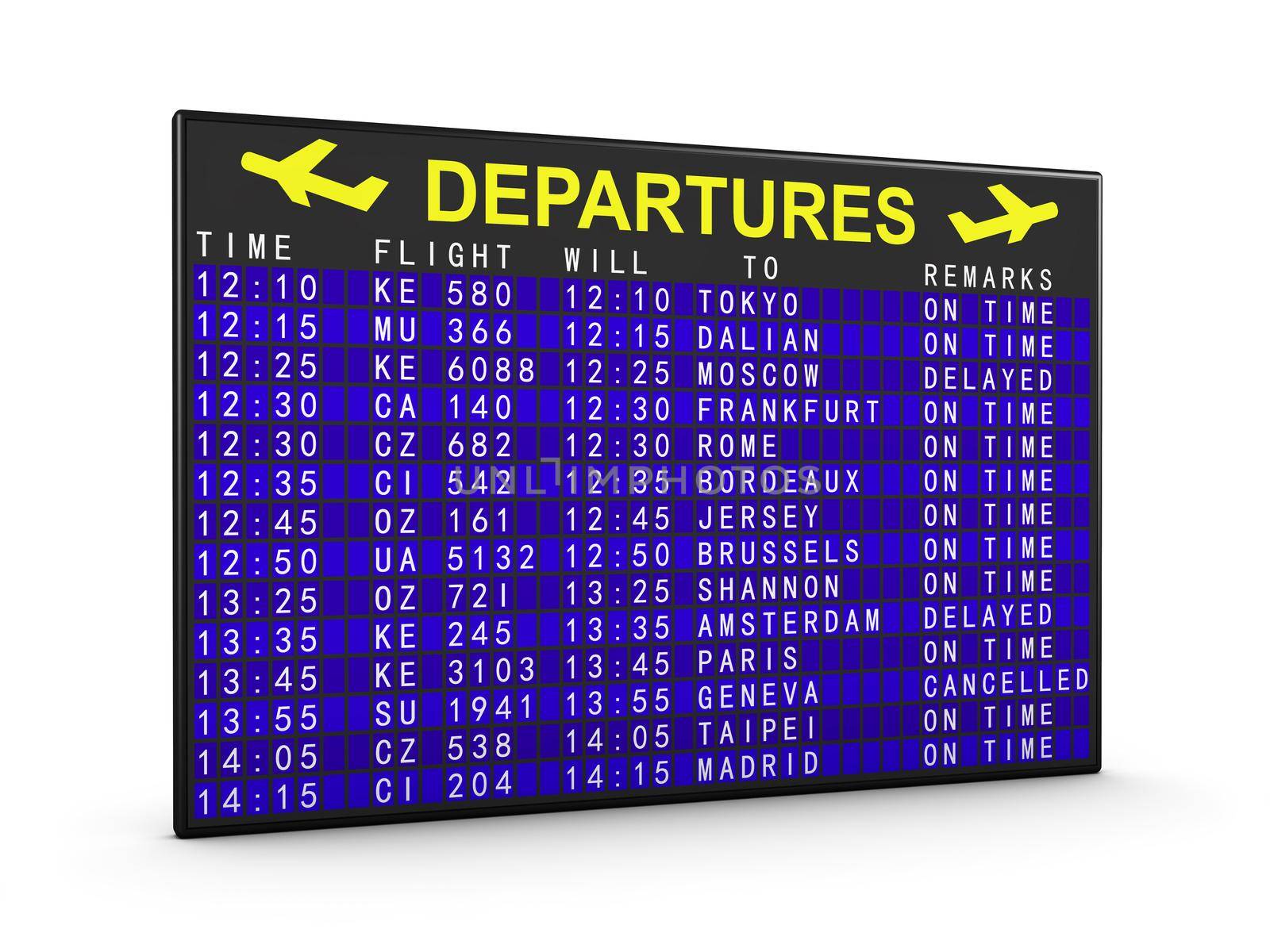 departure board aircraft in the blue design