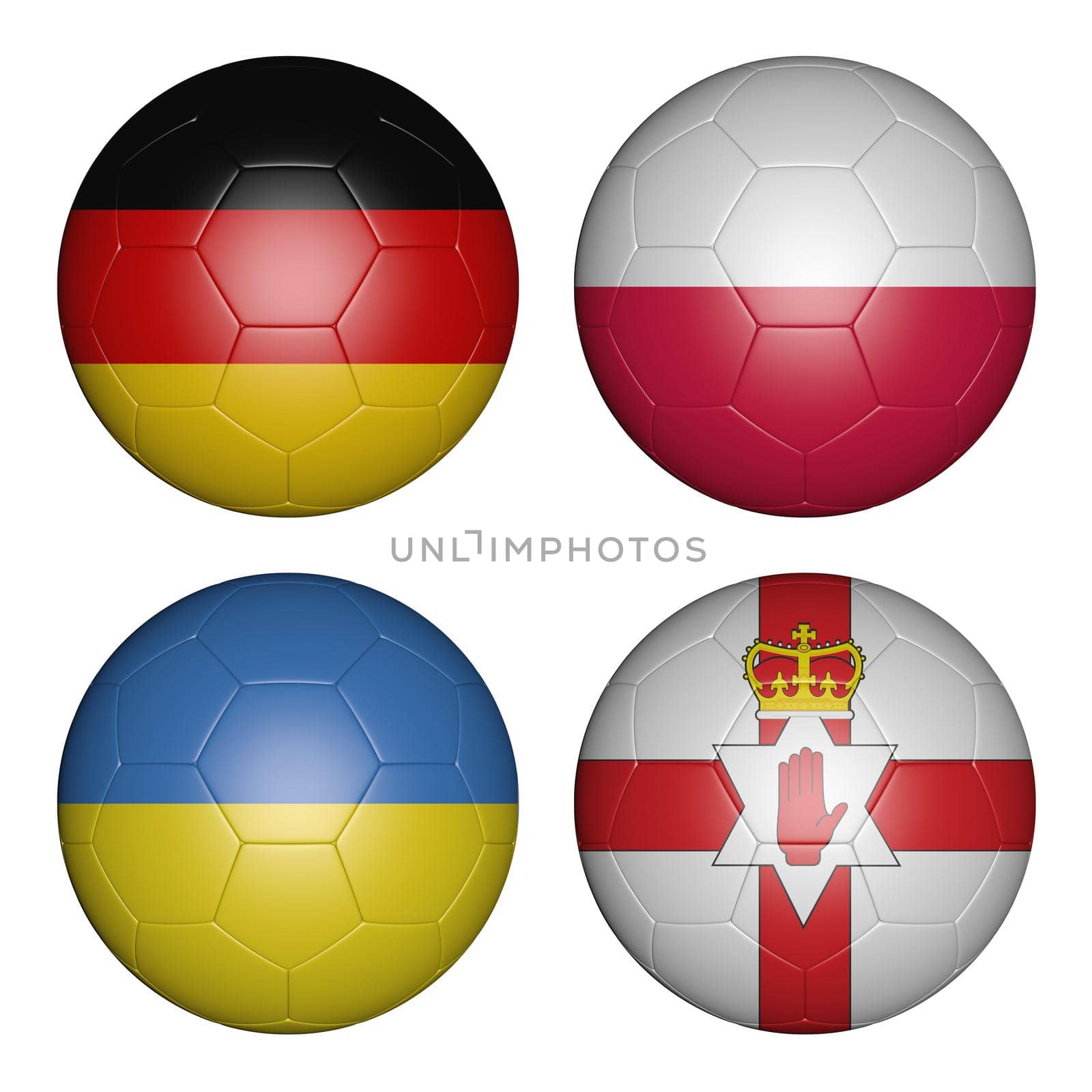 balls with flags of the  Championship, group c