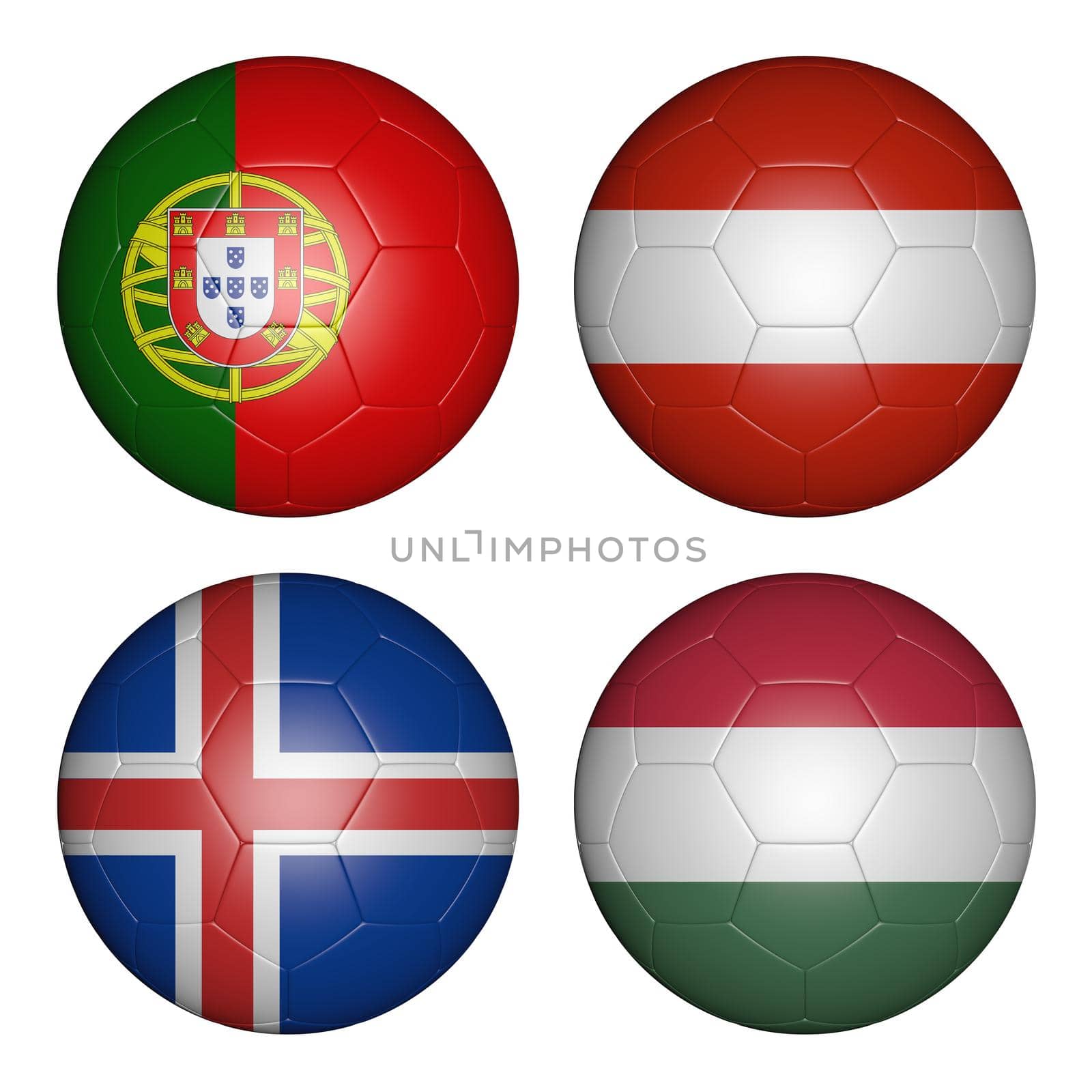 balls with flags of the  Championship, group f