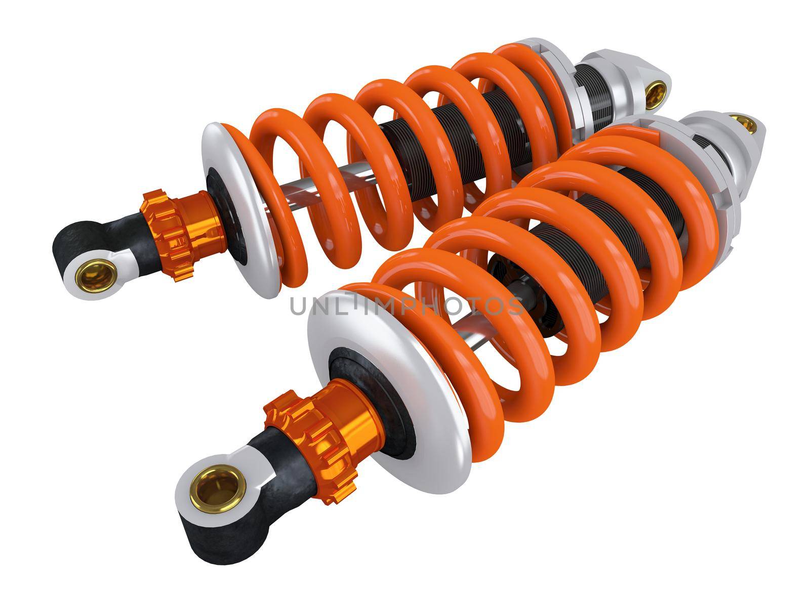 shock absorbers for the car on a white background