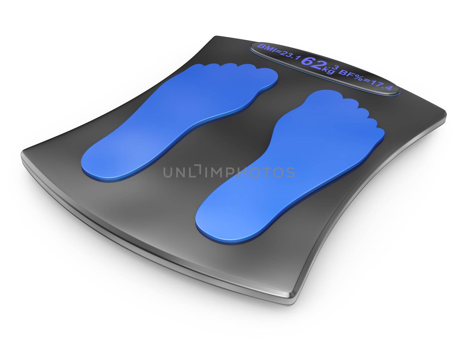 smart electronic scales on a white background