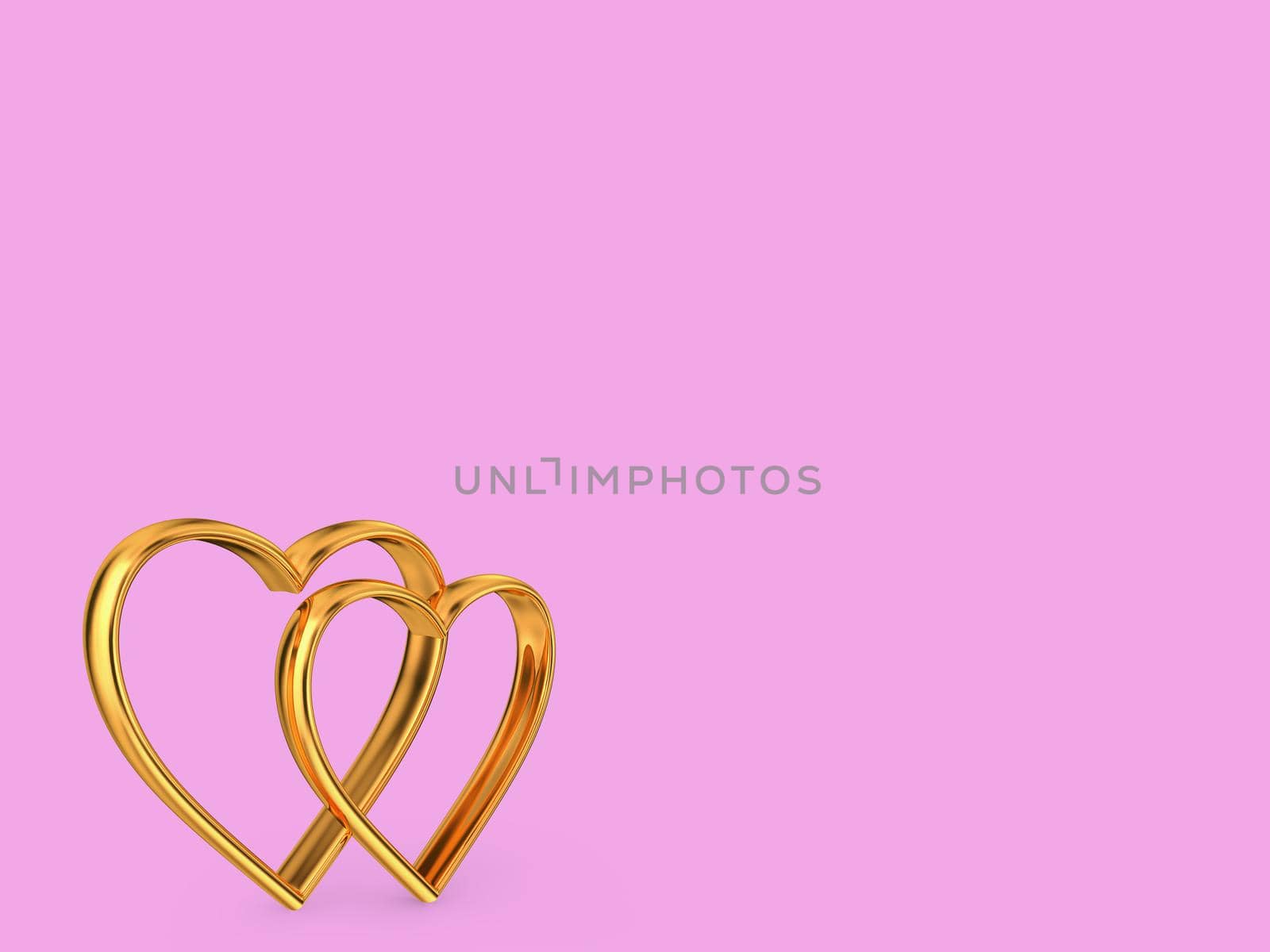 a hearts of gold on a pink background