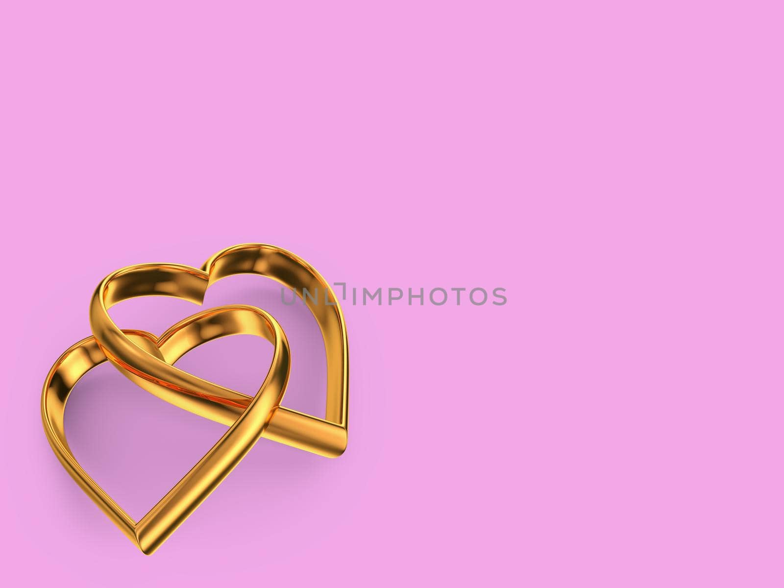 a hearts of gold on a pink background