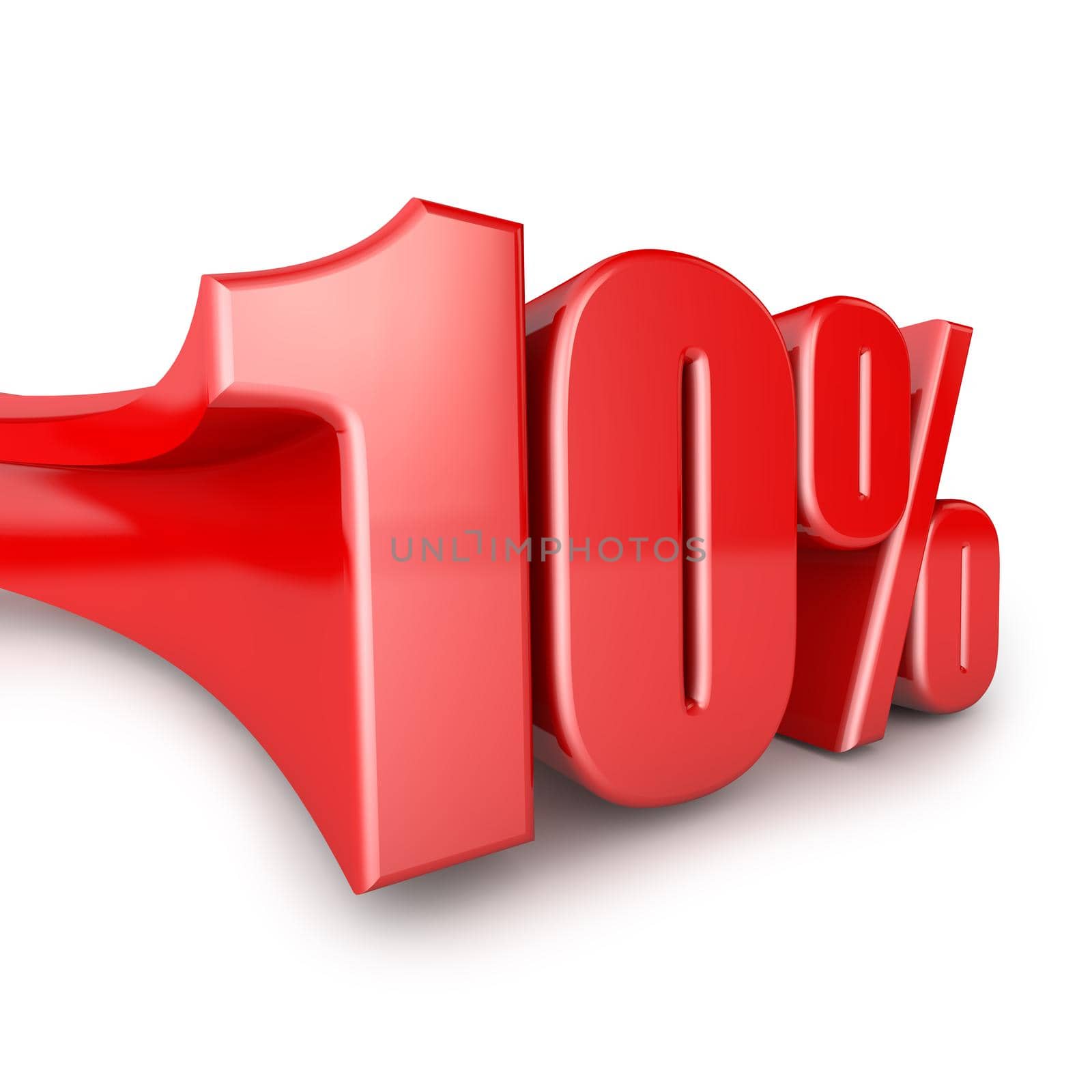 volumetric shapes ten percent on white background