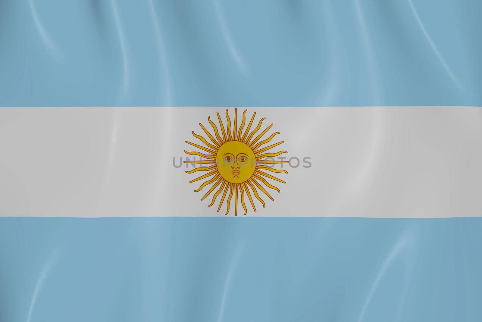 Argentine state flag tossed in the wind