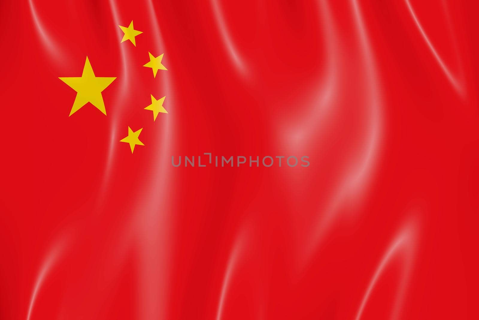 Chinese state flag tossed in the wind