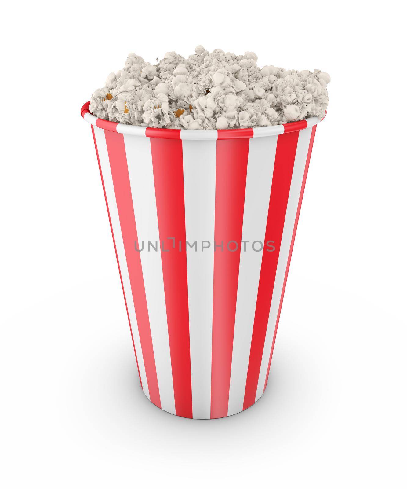 Popcorn  on white background 3d render