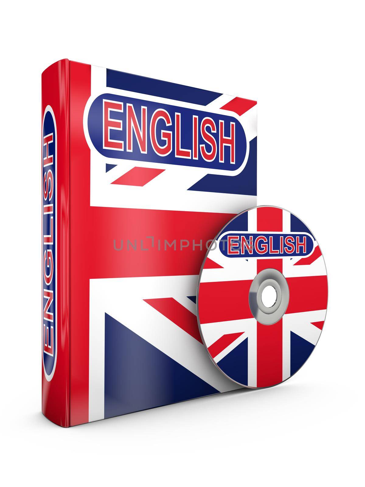 book and a CD with the image of the flag of Great Britain and the inscription - English