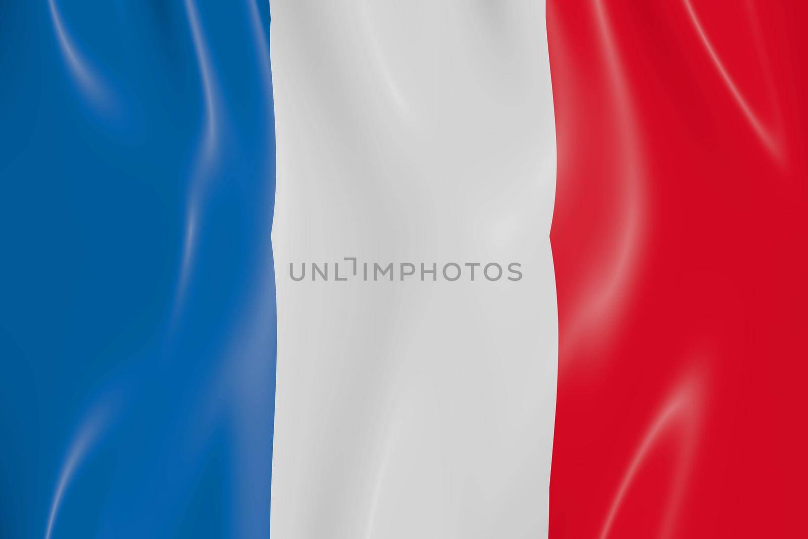 French state flag tossed in the wind