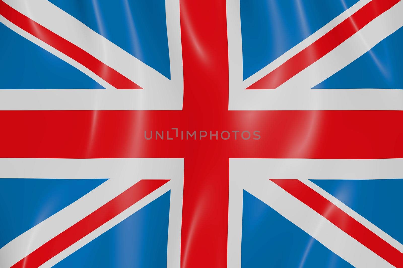 UK  state flag tossed in the wind