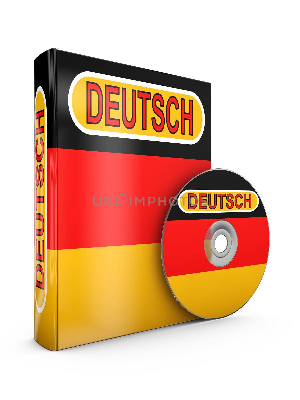 book and a CD with the image of the flag of Germany and the inscription - German