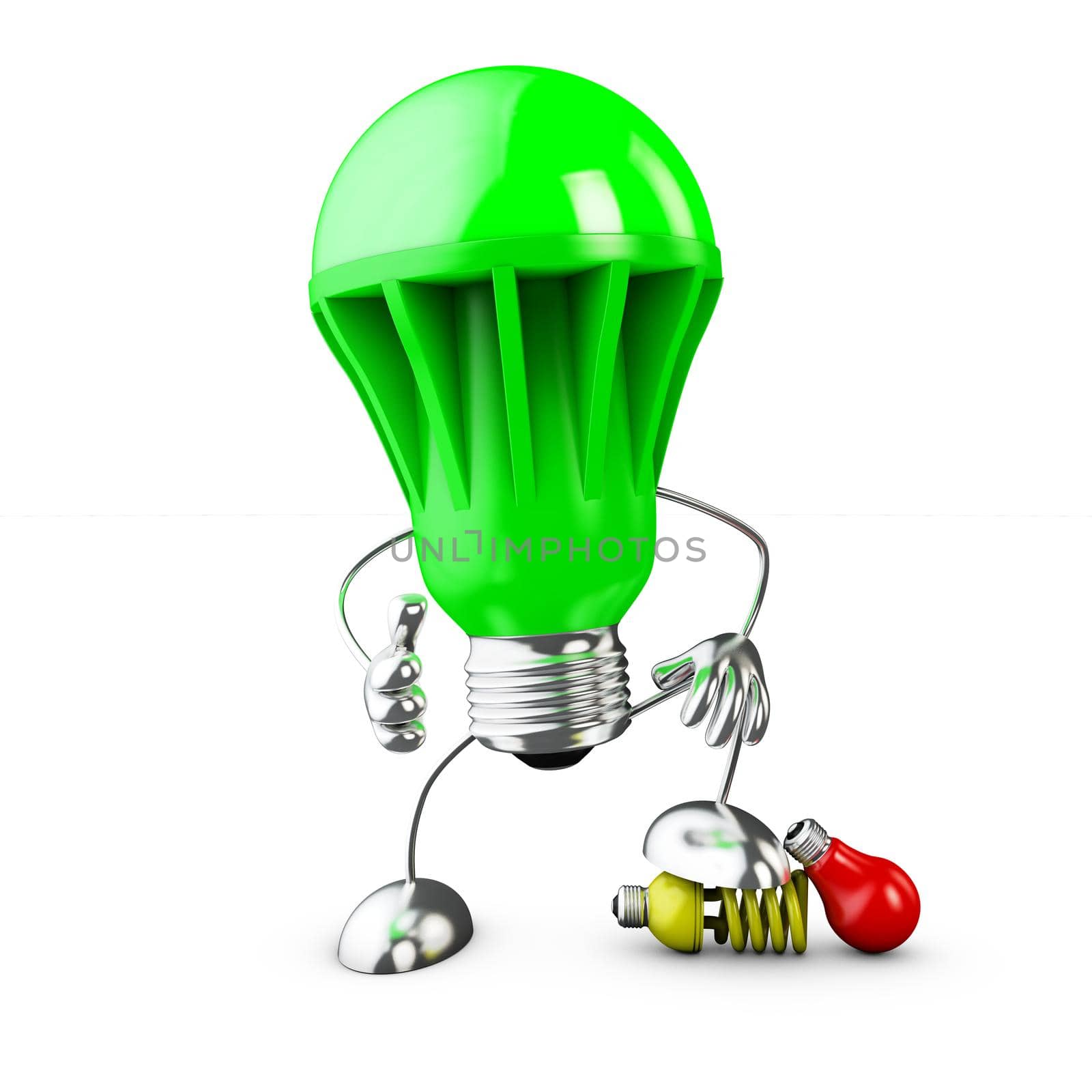 LED bulb lamp  pressing older technologies-3d render