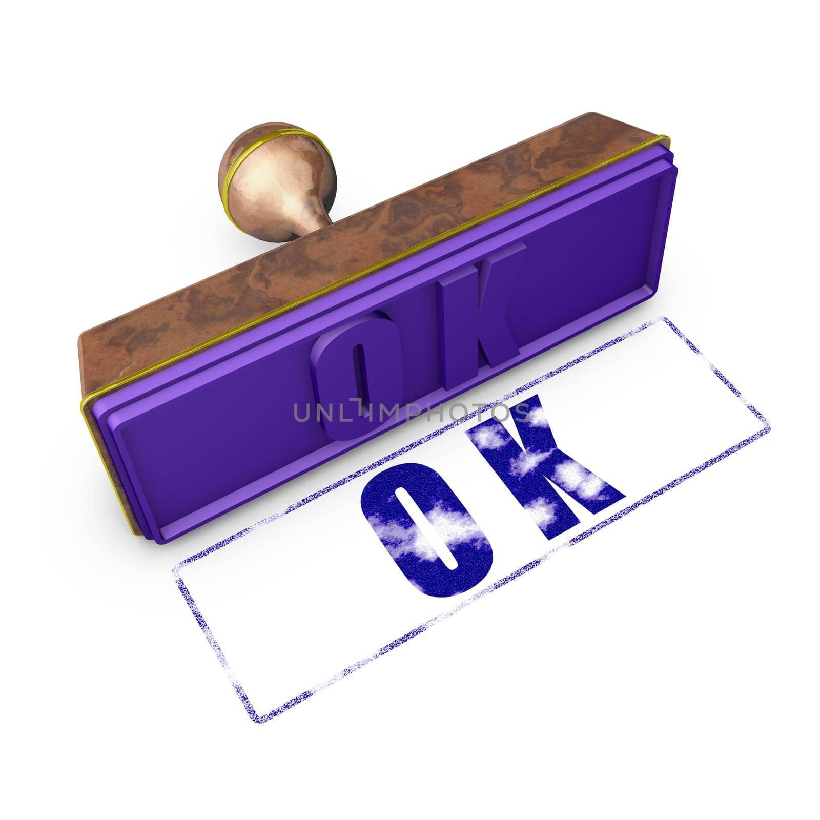 wooden seal with gold trim and imprint-ok