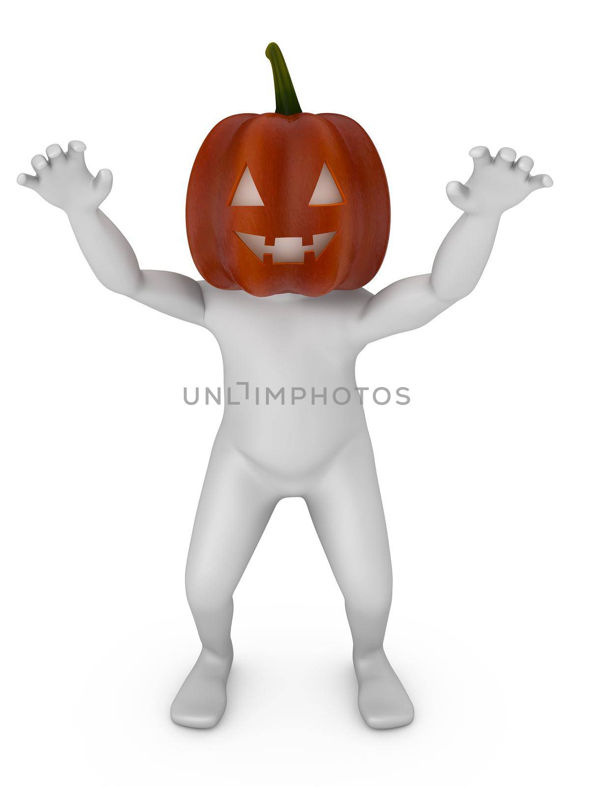 man with a pumpkin for a holiday helloween