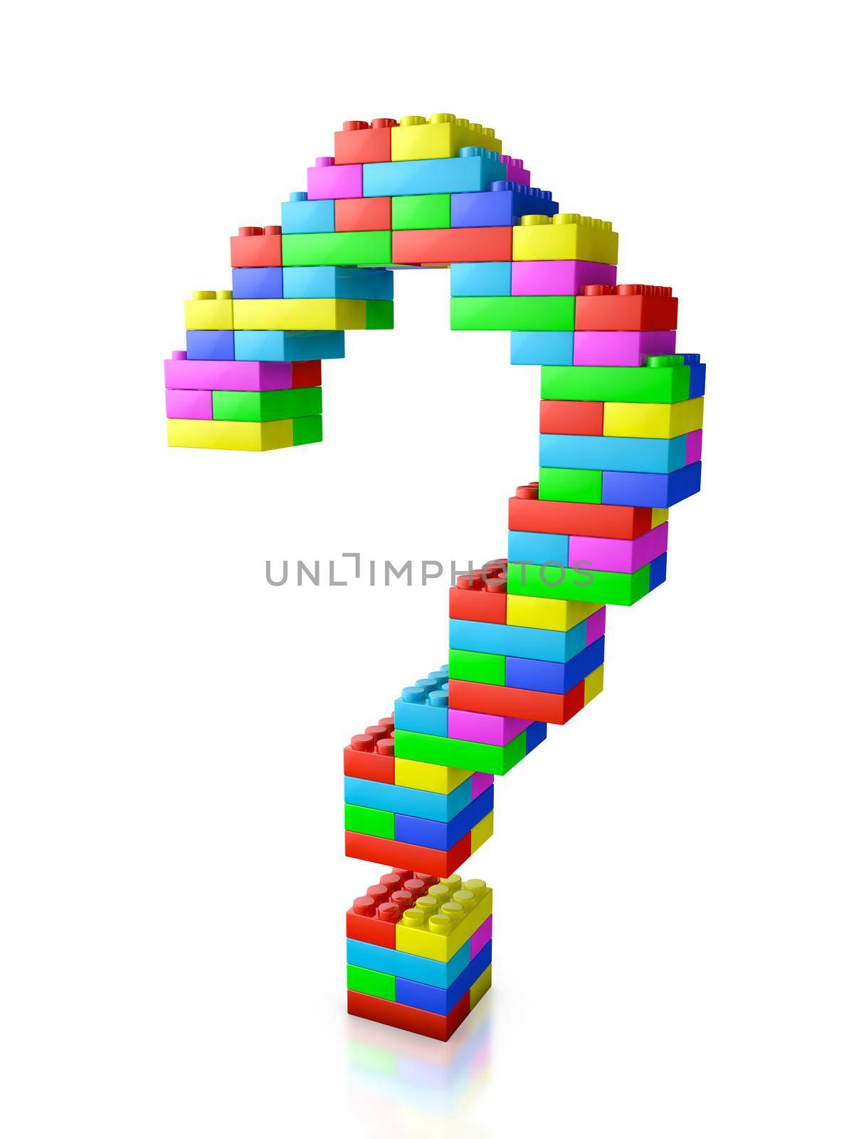 question mark made of blocks construction toy