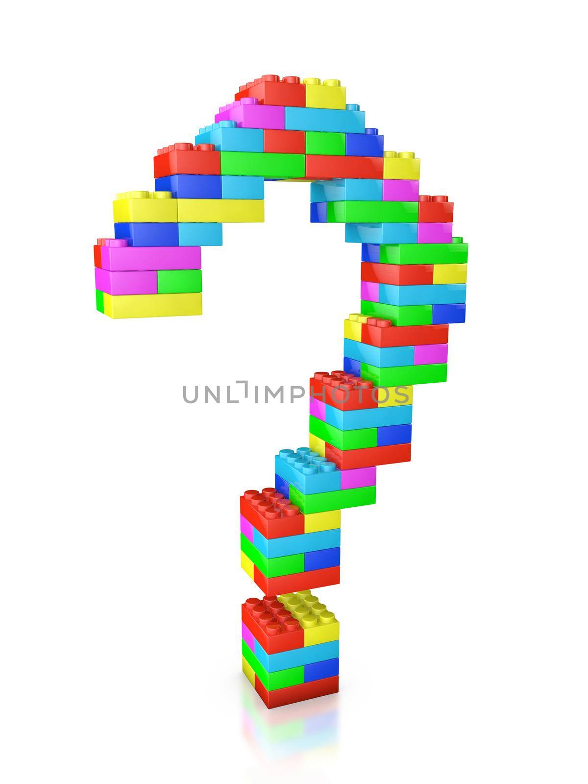 question mark made of blocks construction toy