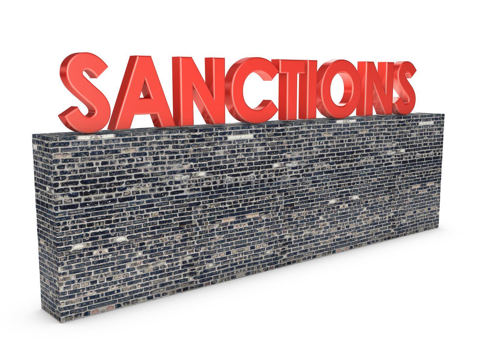 brick wall on top of which is the inscription: sanctions