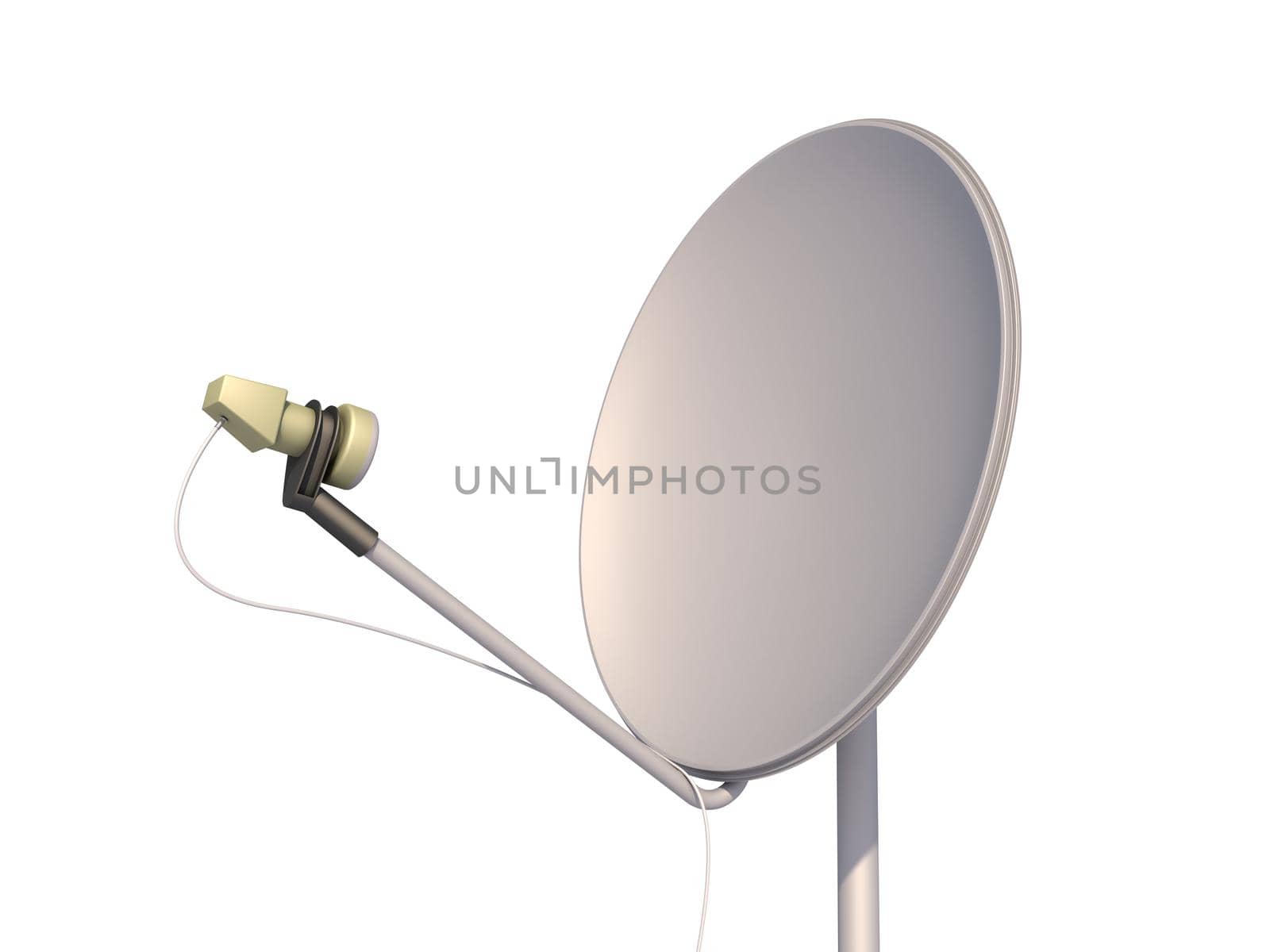 satellite dish on a white background 3d render