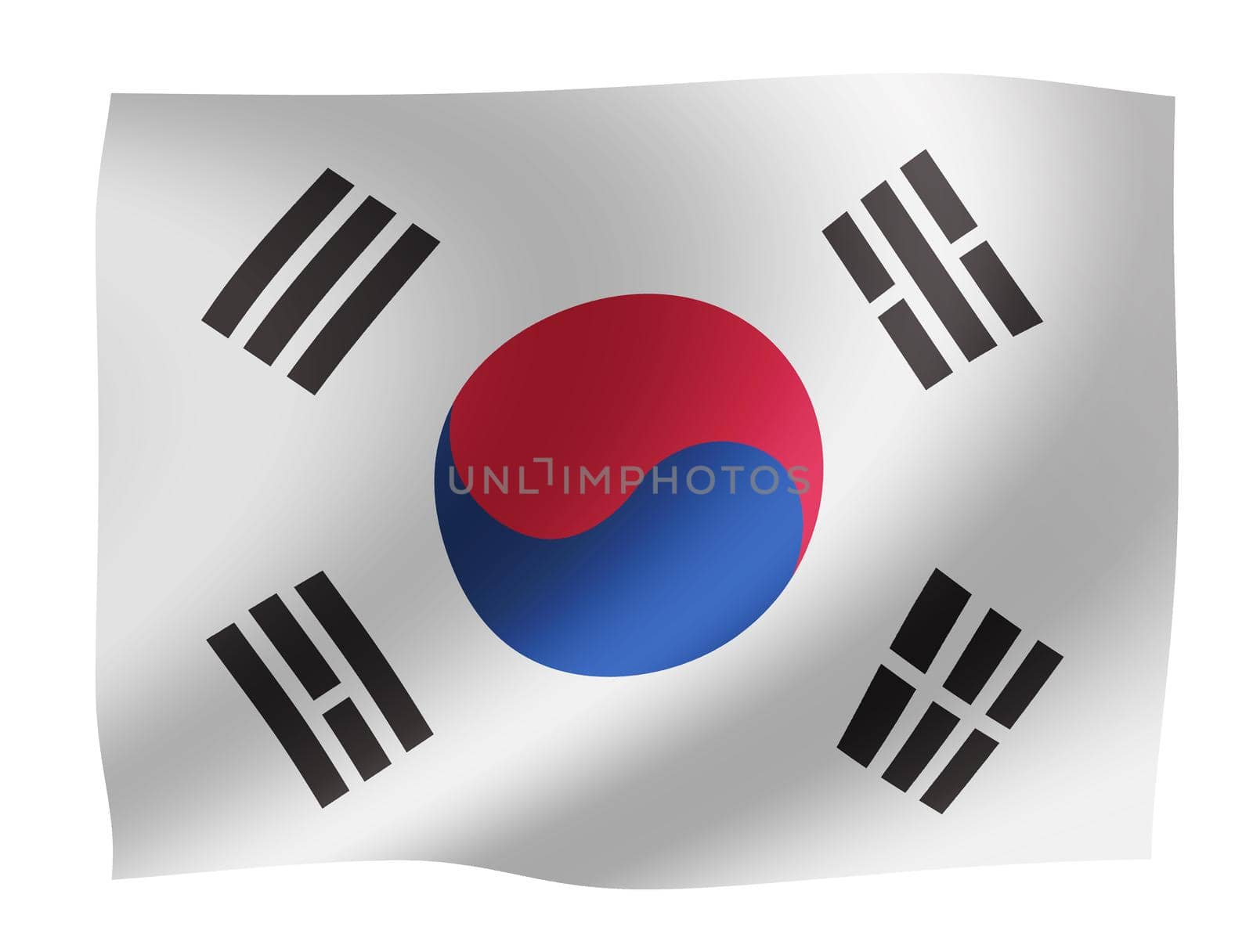 Waving national flag illustration / South korea