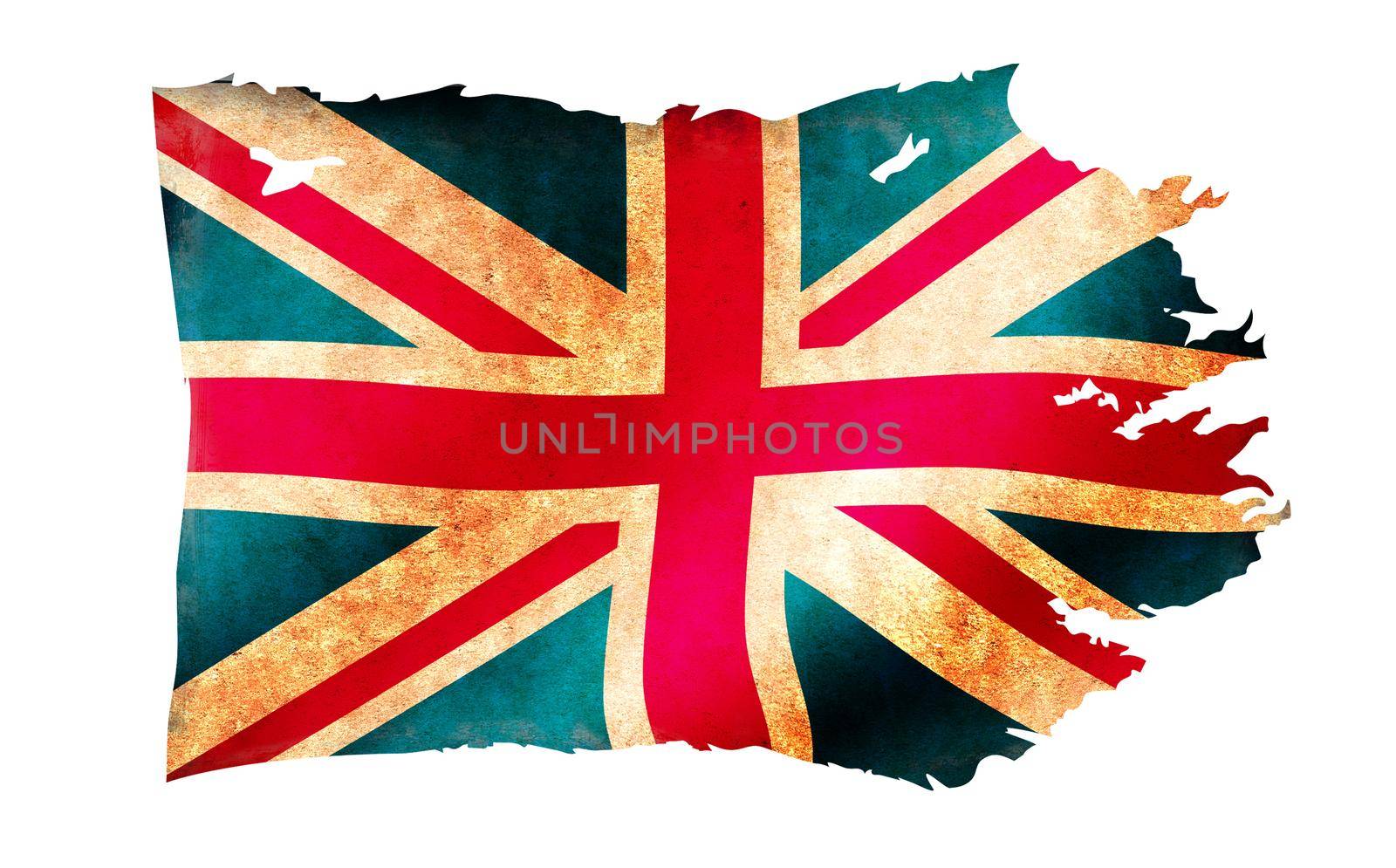 Dirty and torn country flag illustration / UK, United Kingdom by barks
