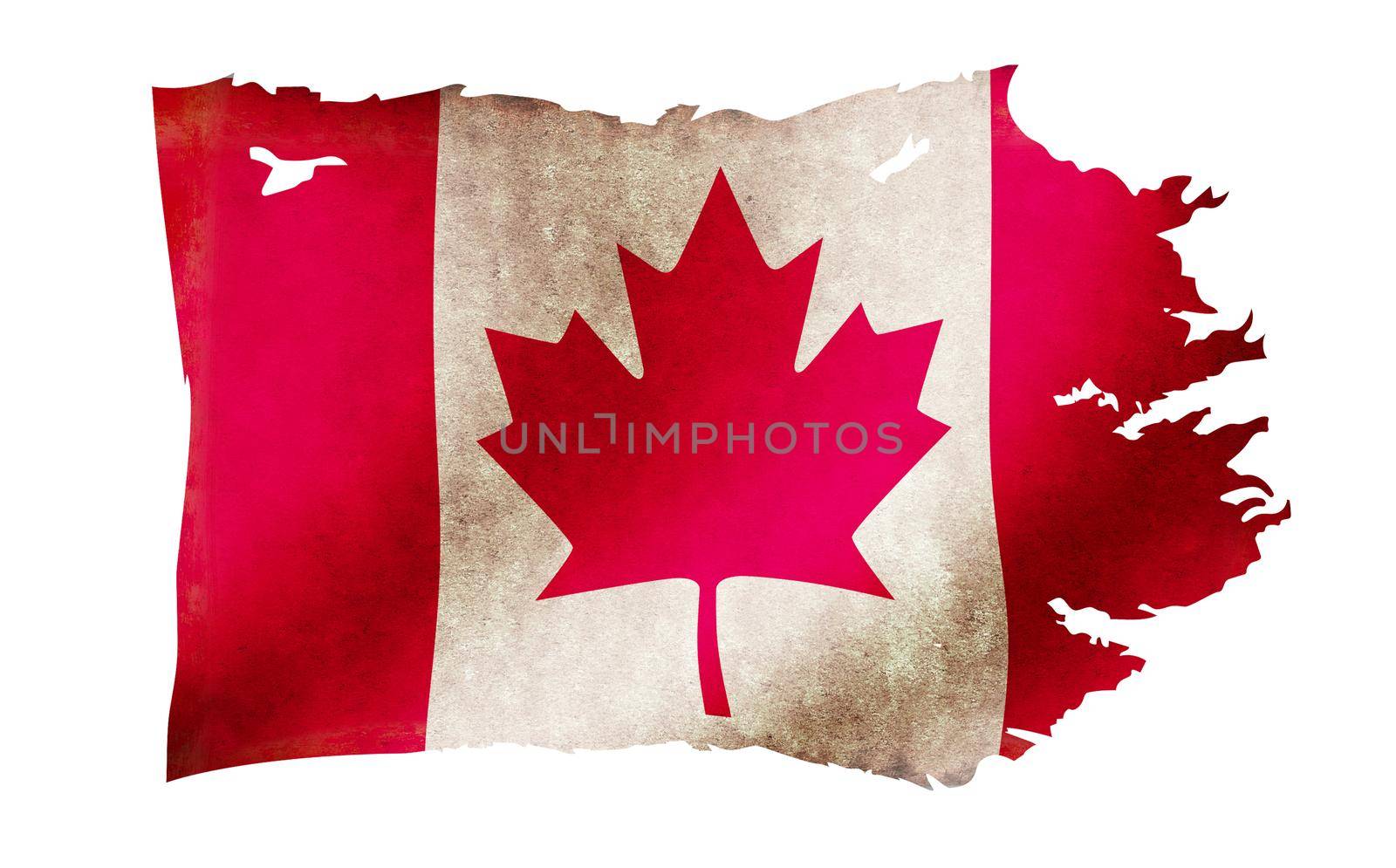 Dirty and torn country flag illustration / Canada by barks