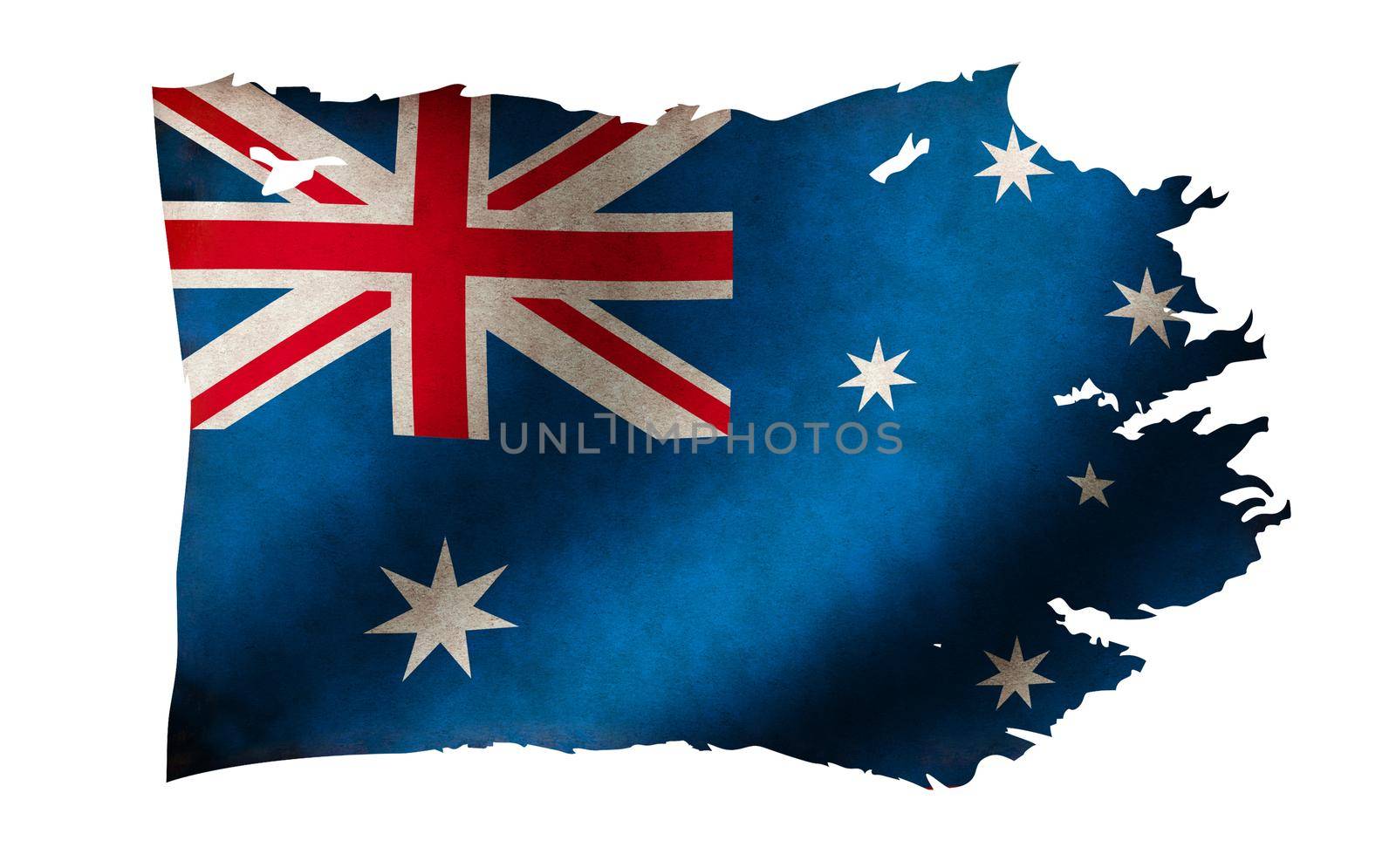 Dirty and torn country flag illustration / Australia