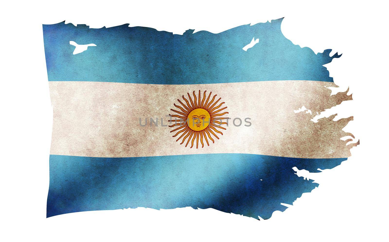 Dirty and torn country flag illustration / Argentina