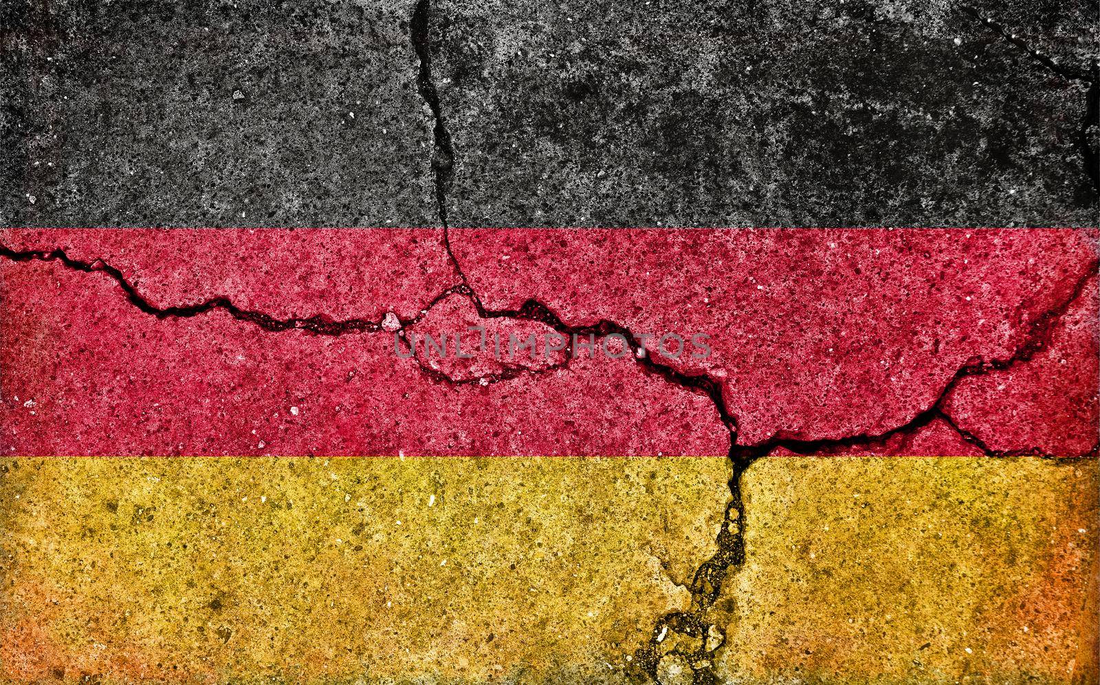 Grunge country flag illustration (cracked concrete background) / Germany