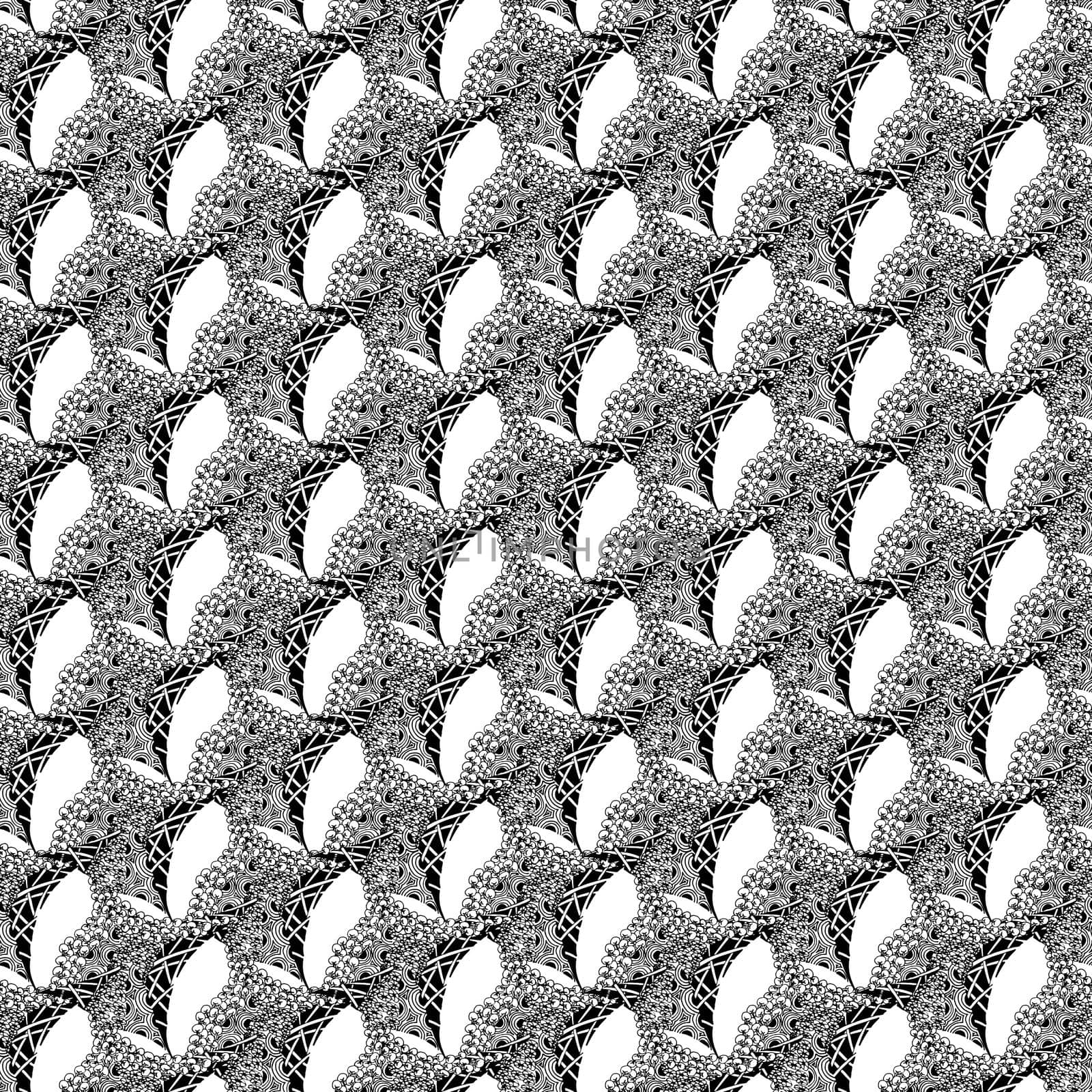 Ethnic black and white pattern. Zenart abstract background.