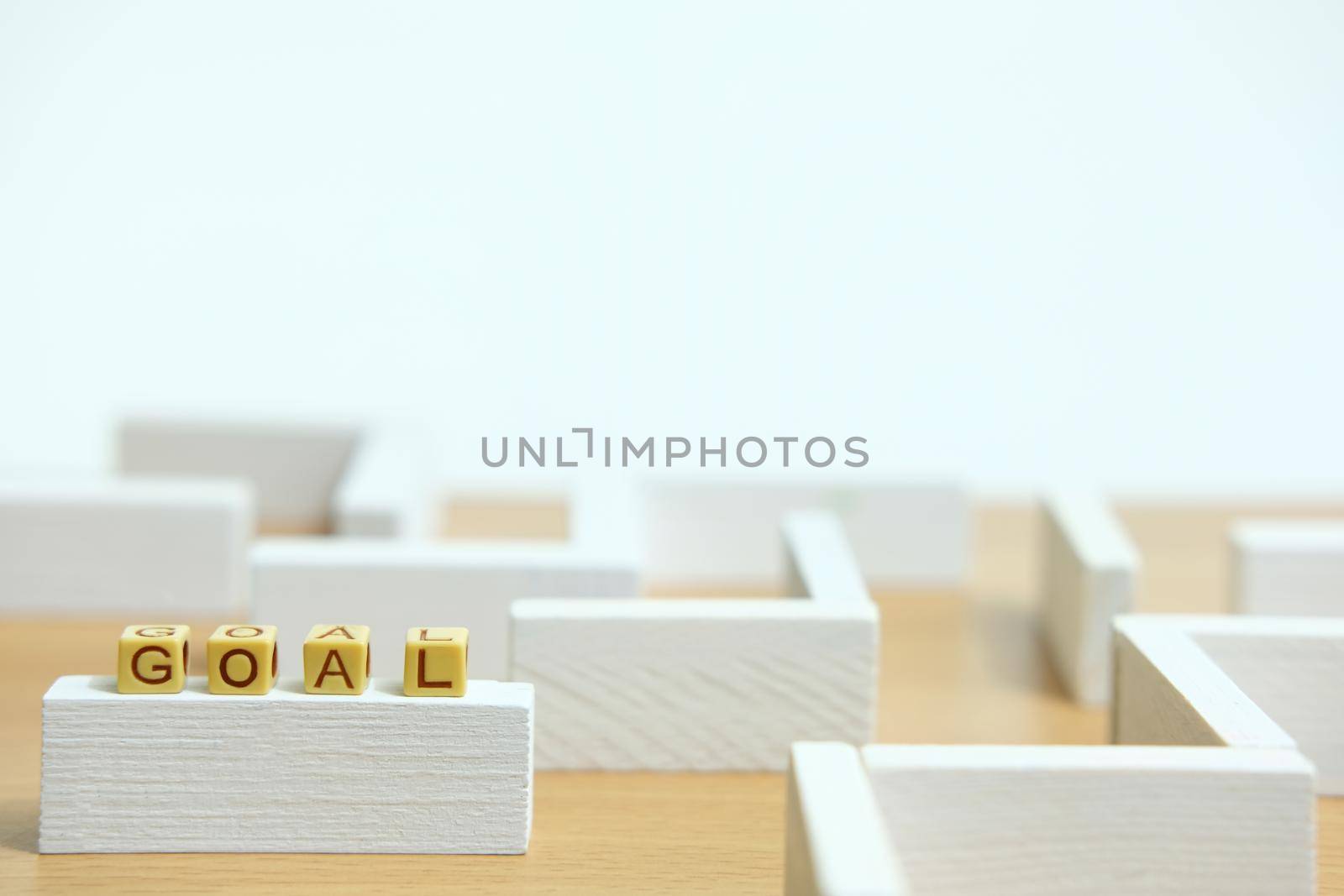 Business strategy conceptual photo – wooden beads word Plan above labyrinth maze. Image photo