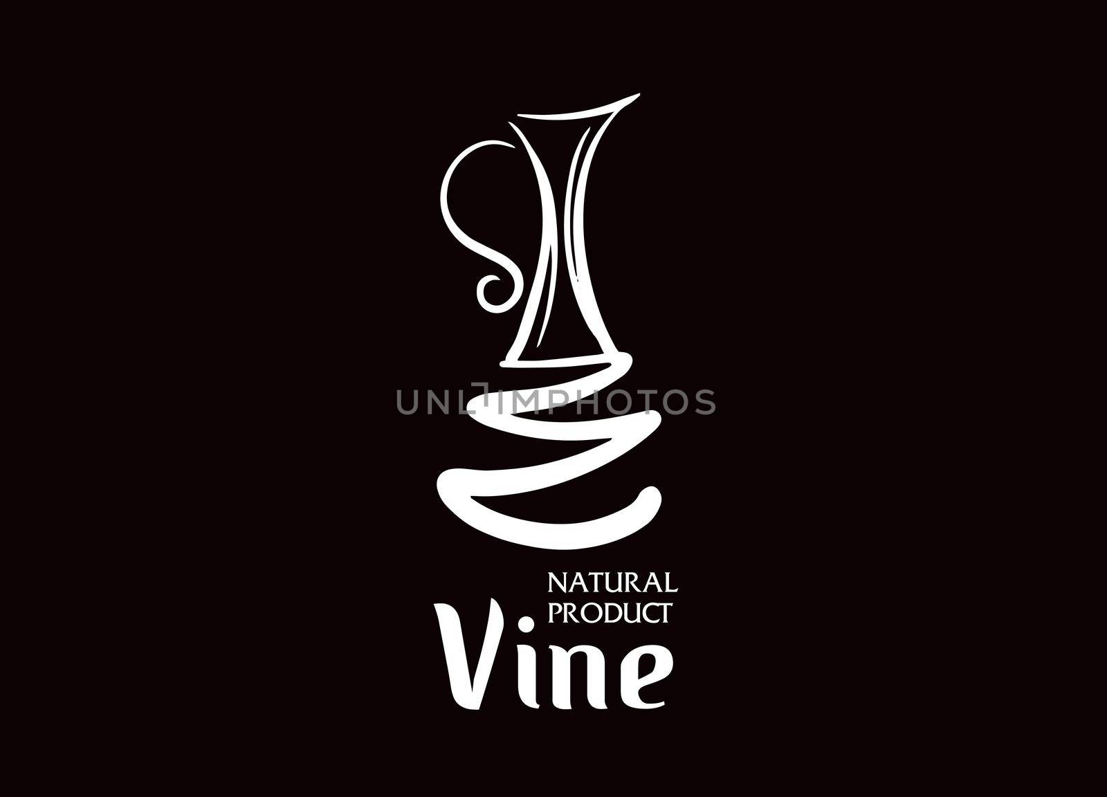 Vector logo drawn by hand. Wine Making Jug.