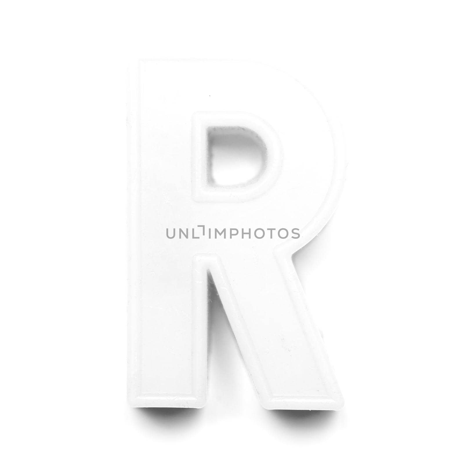 Magnetic uppercase letter R in black and white by claudiodivizia