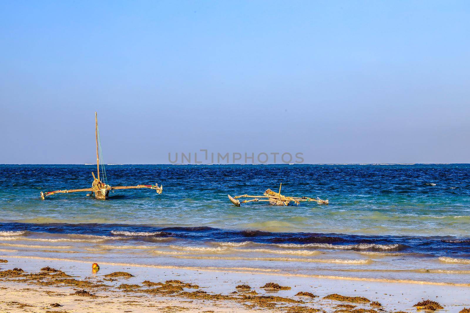 A traditional Boat at Diani Beach - Galu Beach - Kenya, Africa by Weltblick