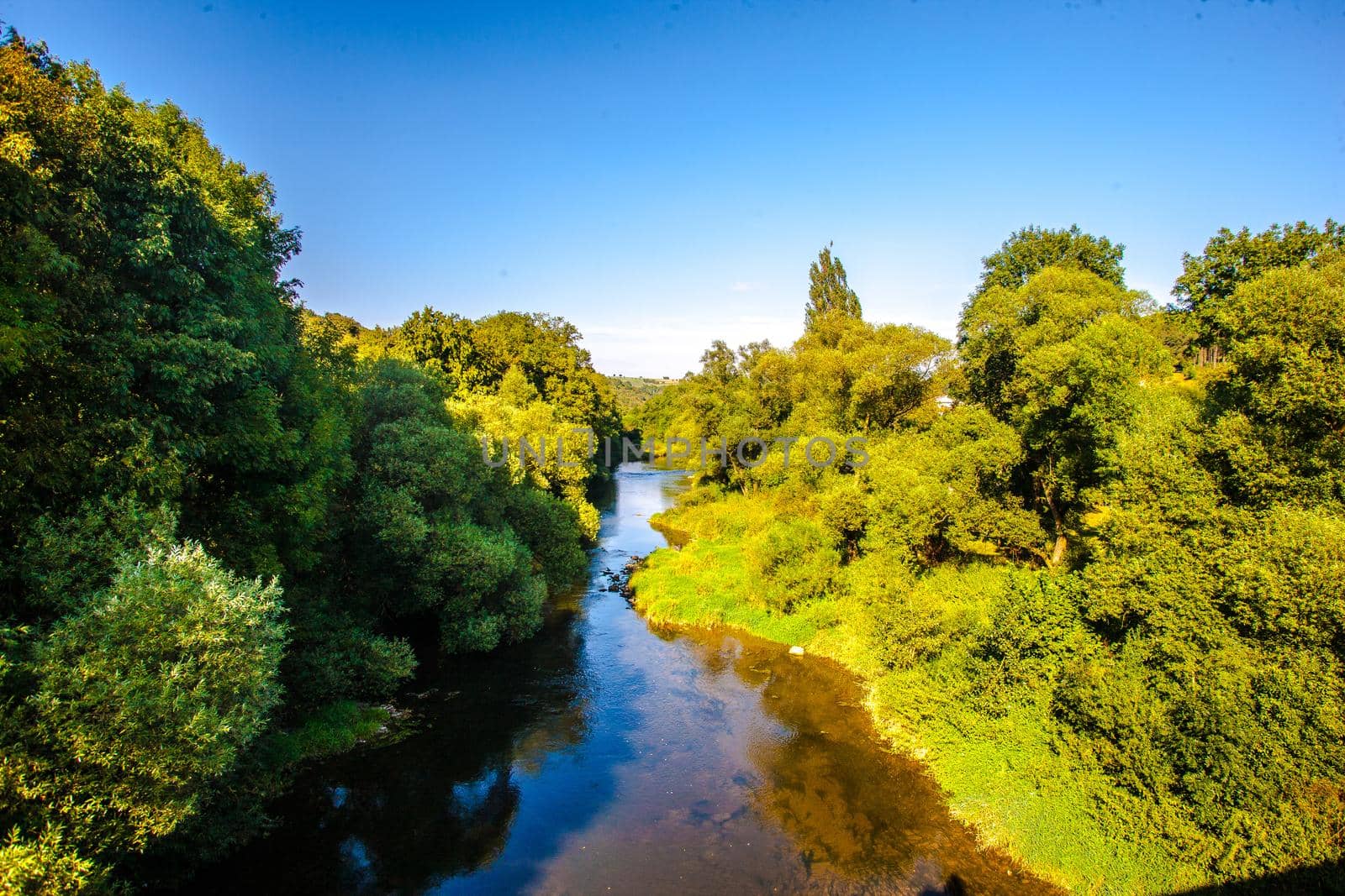 The River Jagst in Hohenlohe, Baden-Württemberg, Germany