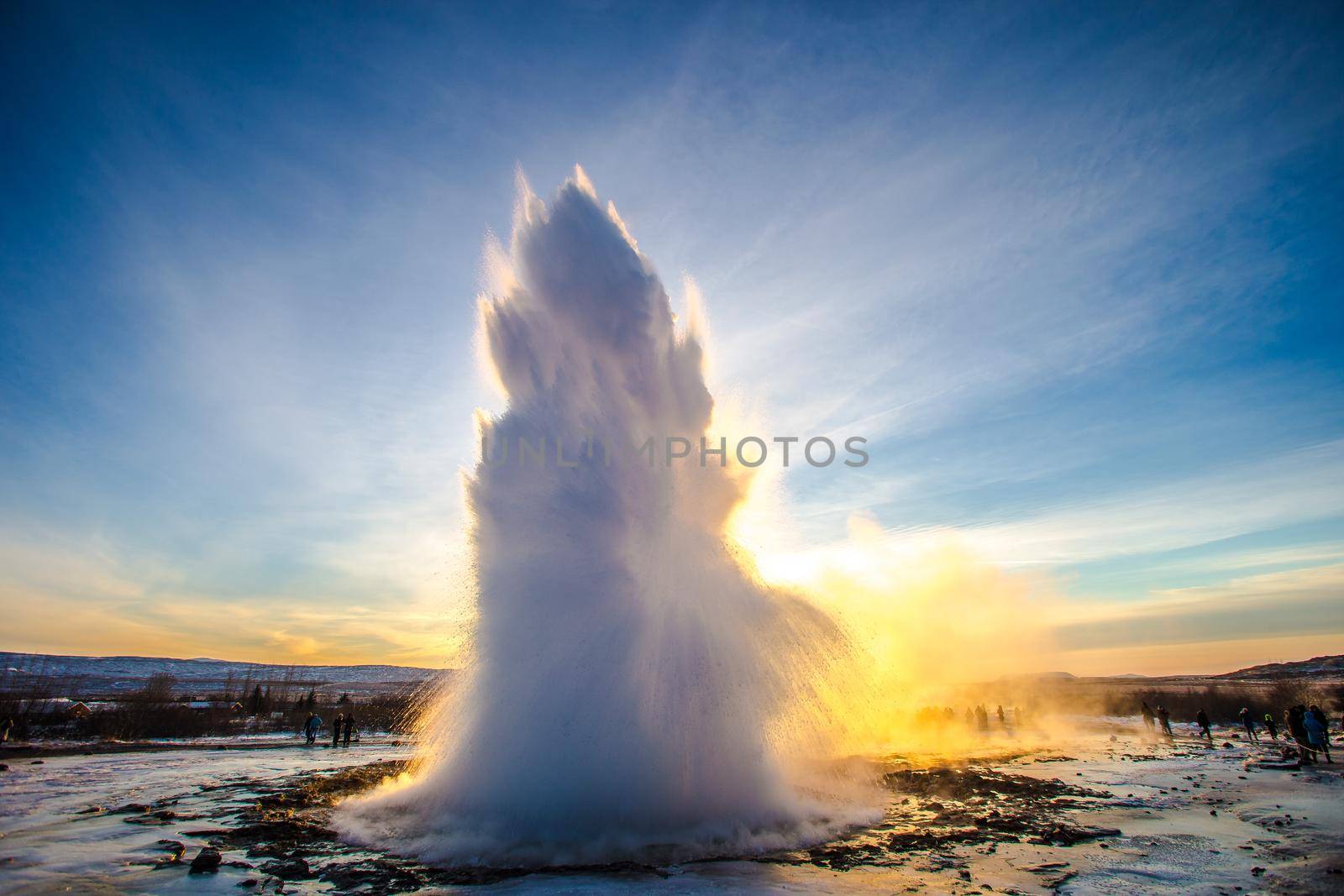 At the Geyser Strokkur in Haukadalur, Golden Circle, Iceland, Europe by Weltblick