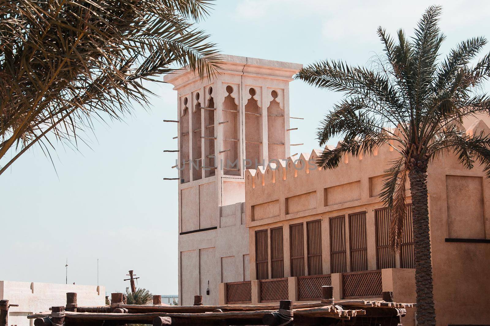 House with a characteristic Wind Tower, Dubaim United Arab Emirates by Weltblick