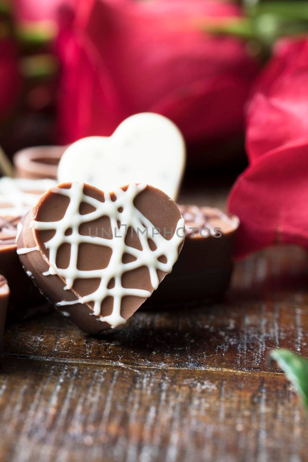Close up of Heart Shaped Chocolate by charlotteLake