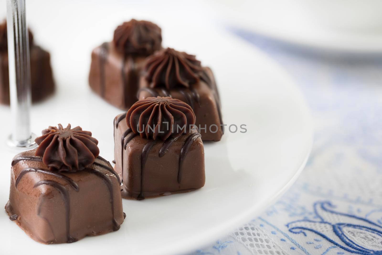 Gourmet chocolates with milk and dark chocolate