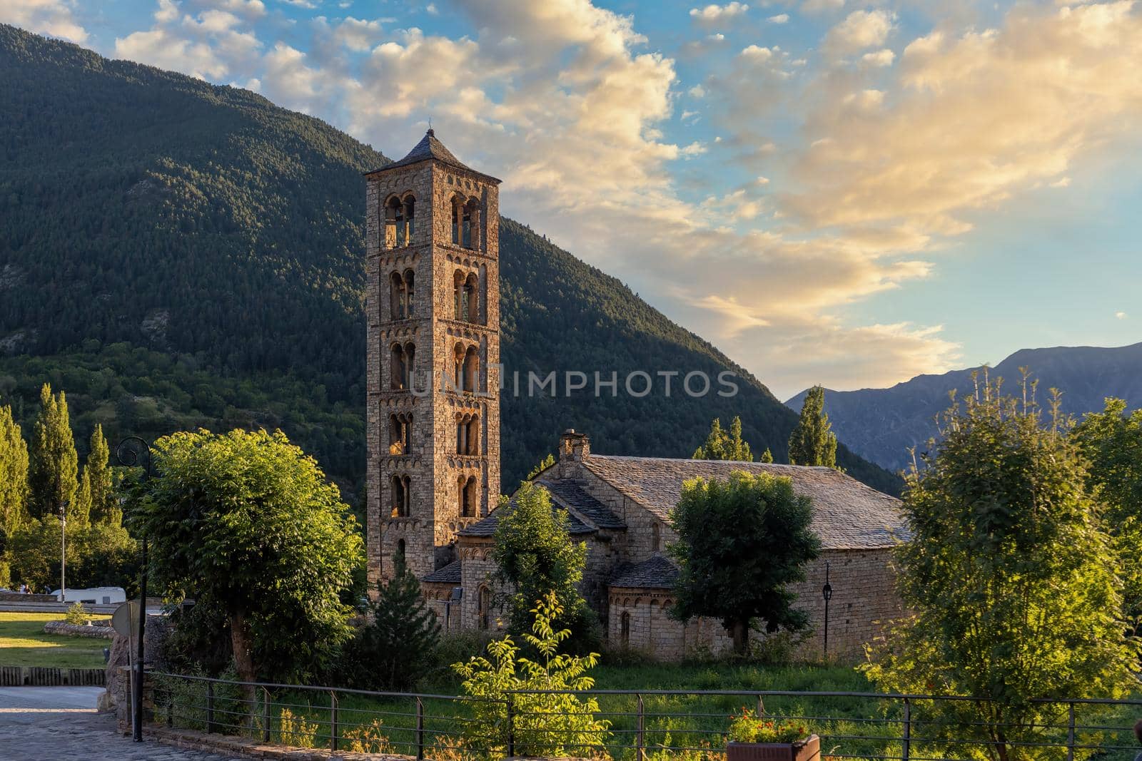 Beautiful old small church in a Spanish Pyrenees village Taull by Digoarpi