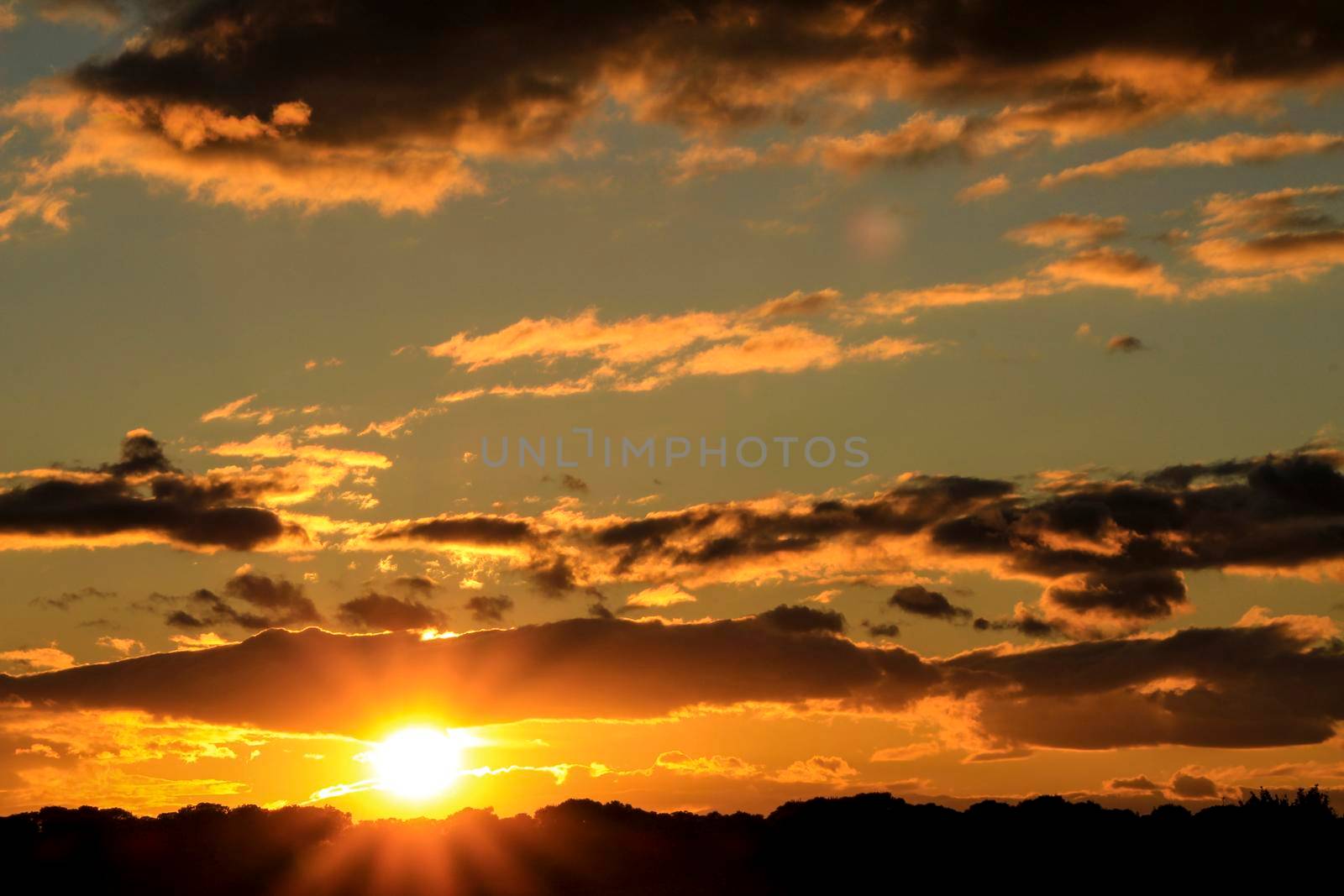 Clouds and lovely sky at Sunset in Alicante in winter