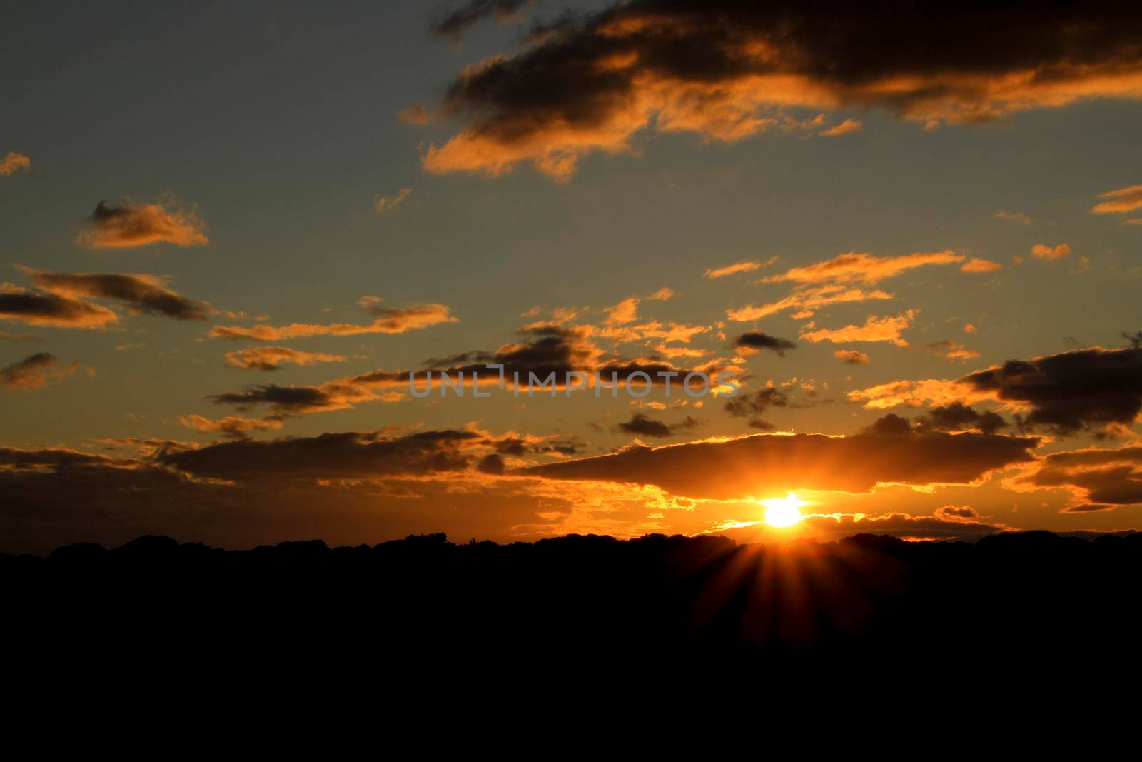 Clouds and lovely sky at Sunset in Alicante in winter