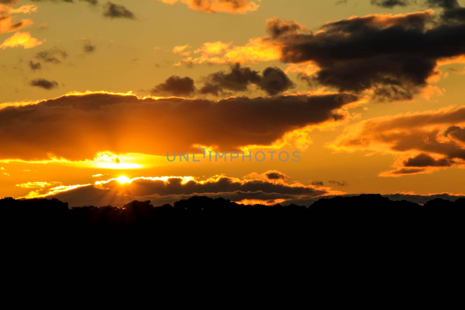 Clouds and lovely sky at Sunset in Alicante in winter