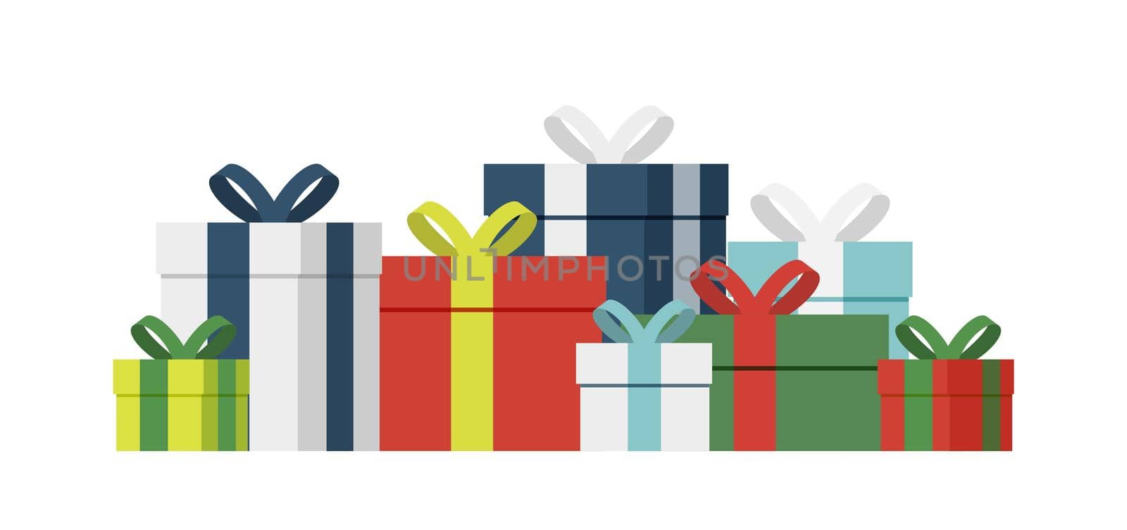 Gift box. Present boxes wrapped flat vector set. Empty giftbox sale or holiday design by Elena_Garder