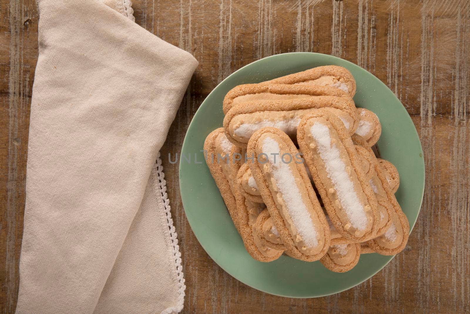 Ladyfingers flat lay with napkin