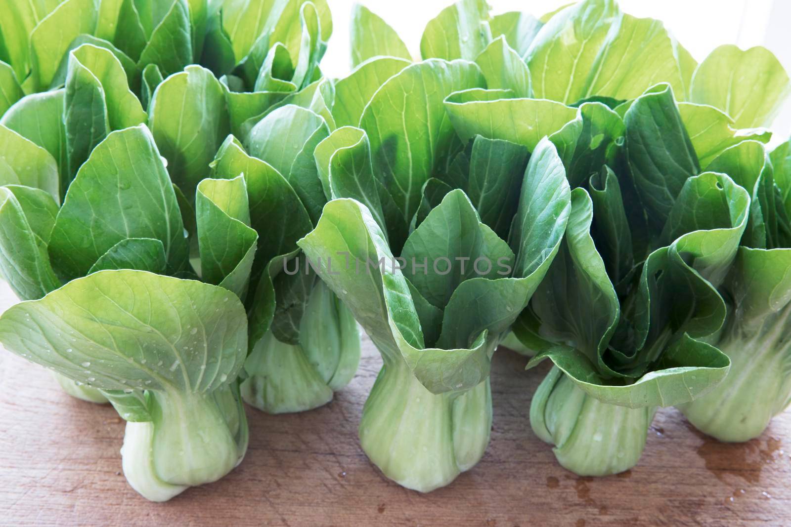 Group of boy choi on cutting board