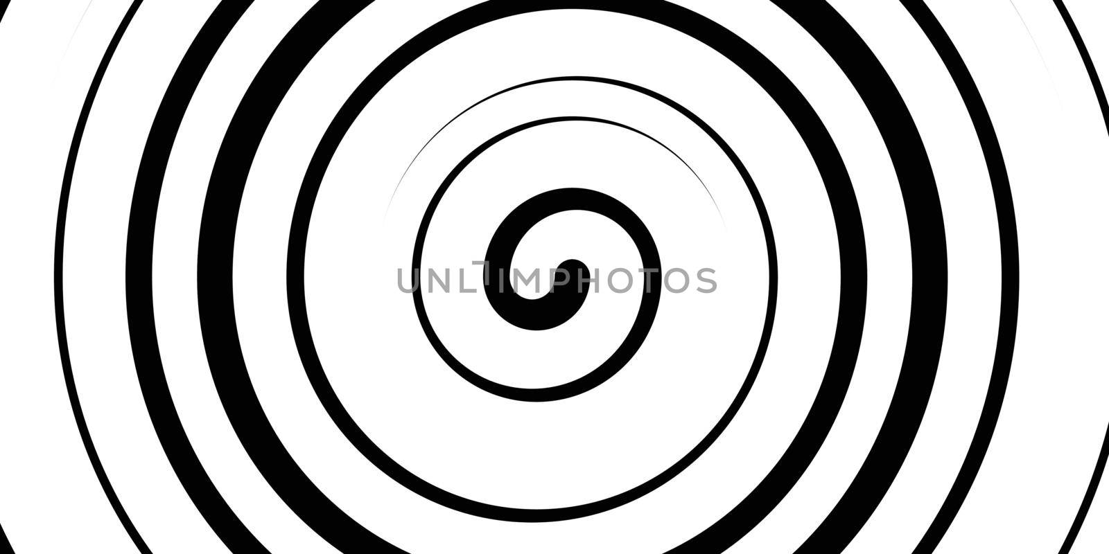 Swirl hypnotic black and white spiral. Monochrome abstract background. Vector flat geometric illustration.Template design for banner, website, template, leaflet, brochure, poster.