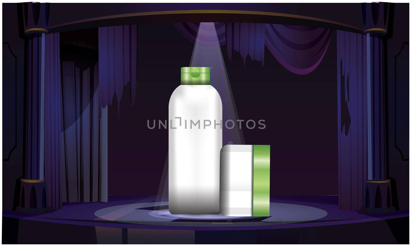mock up illustration of Cosmetics Product on Presentation Background by aanavcreationsplus